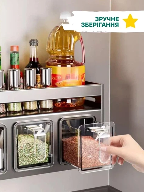 Підвісний кухонний органайзер для спецій 26X-79 настінний - мініатюра 3