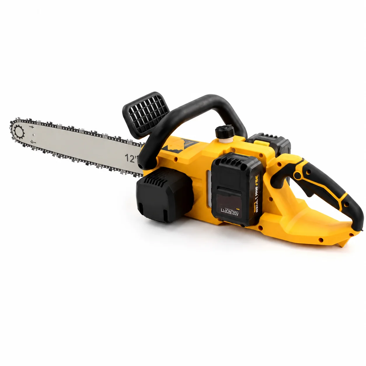 Акумуляторна ланцюгова пила Electric Saw DT-1291 16" з 2 акумуляторами жовта • Електропила по дереву Electric Saw DT-1291 з шиною 16 дюймів і двома АКБ жовта