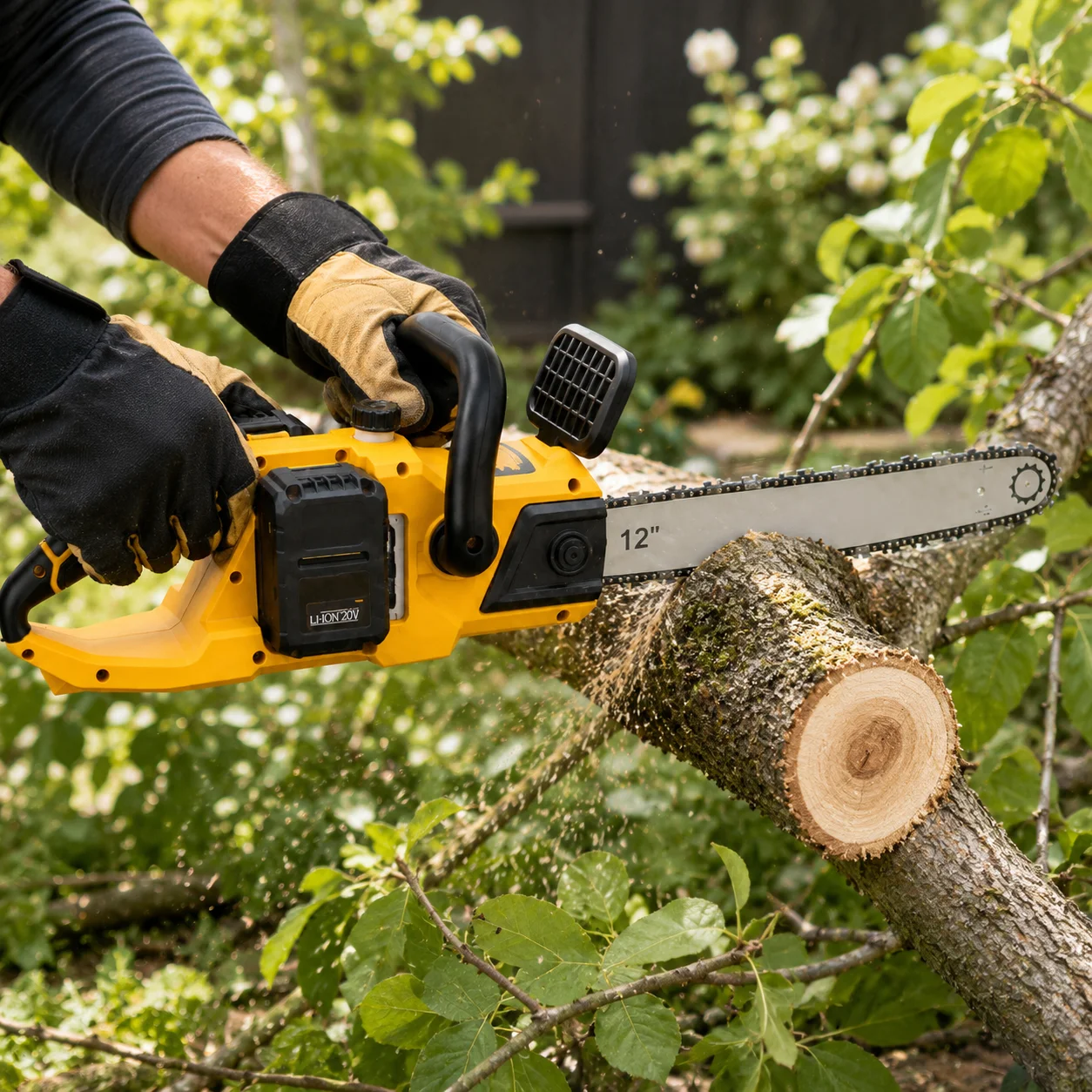 Акумуляторна ланцюгова пила Electric Saw DT-1291 16" з 2 акумуляторами жовта - мініатюра 3
