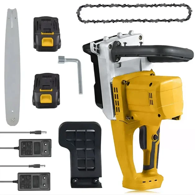 Акумуляторна ланцюгова пила Electric SAW 16" з 2 акумуляторами жовта - мініатюра 2