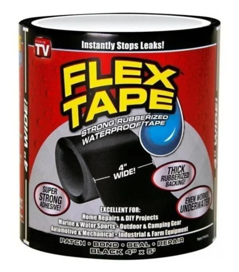 Водонепроникна ремонтна стрічка Flex Tape 1 м для герметизації протікань - мініатюра 3