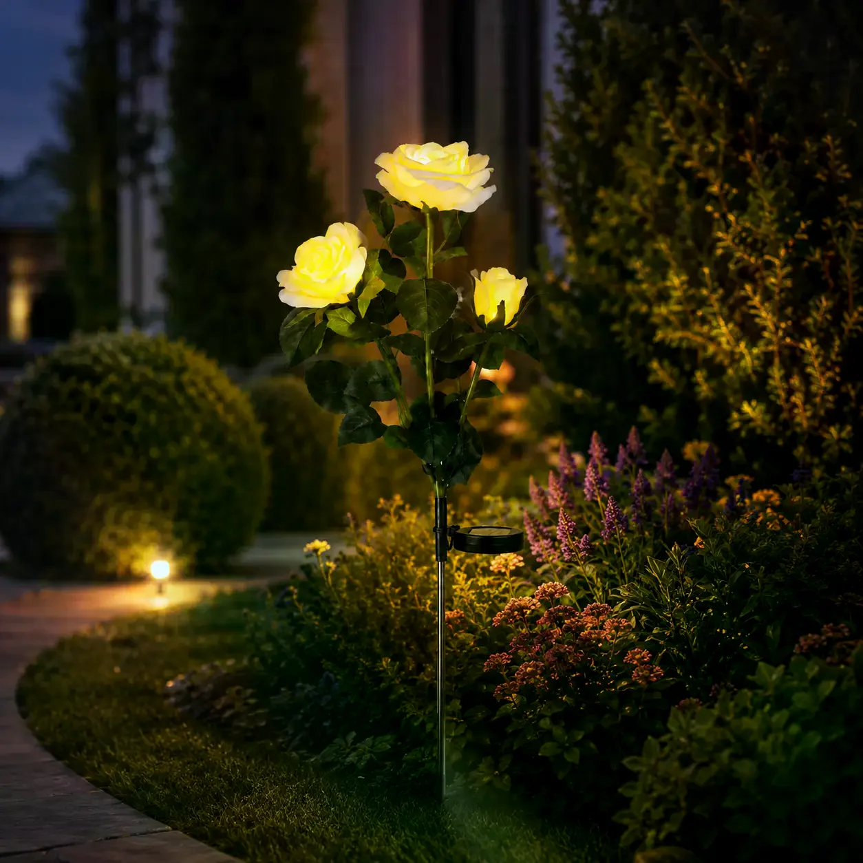 Садовий світильник Жовта Троянда 26X-98 на сонячній батареї набір 2 шт. - мініатюра 5