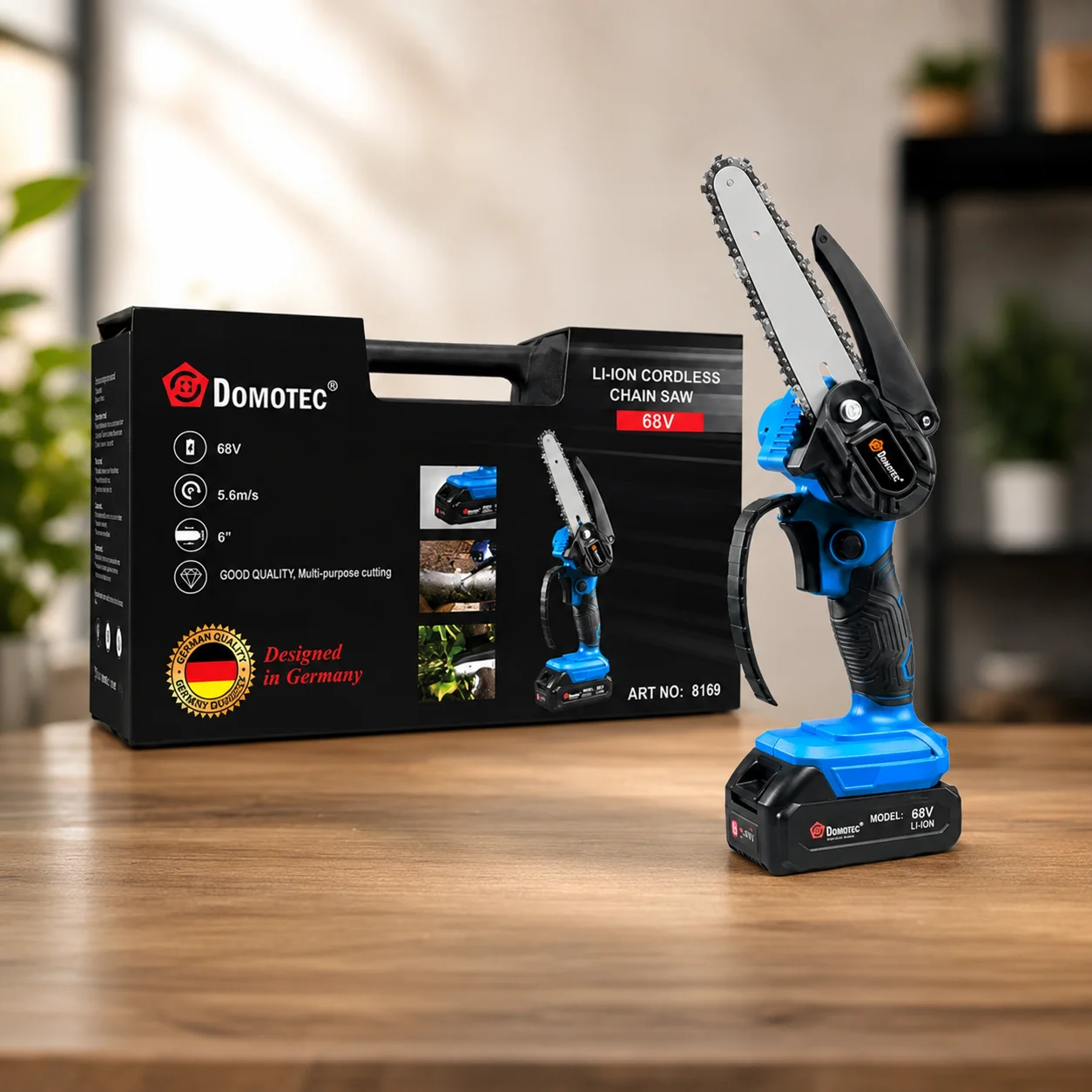 Акумуляторна ланцюгова міні-пилка DOMOTEC CHAIN SAW 6″ 68V 8Ah для обрізання гілок - мініатюра 4