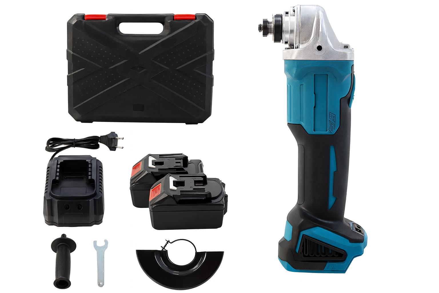 Акумуляторна болгарка із двома батареями • Професійна безщіткова кутова шліфувальна машина 48V 125 мм