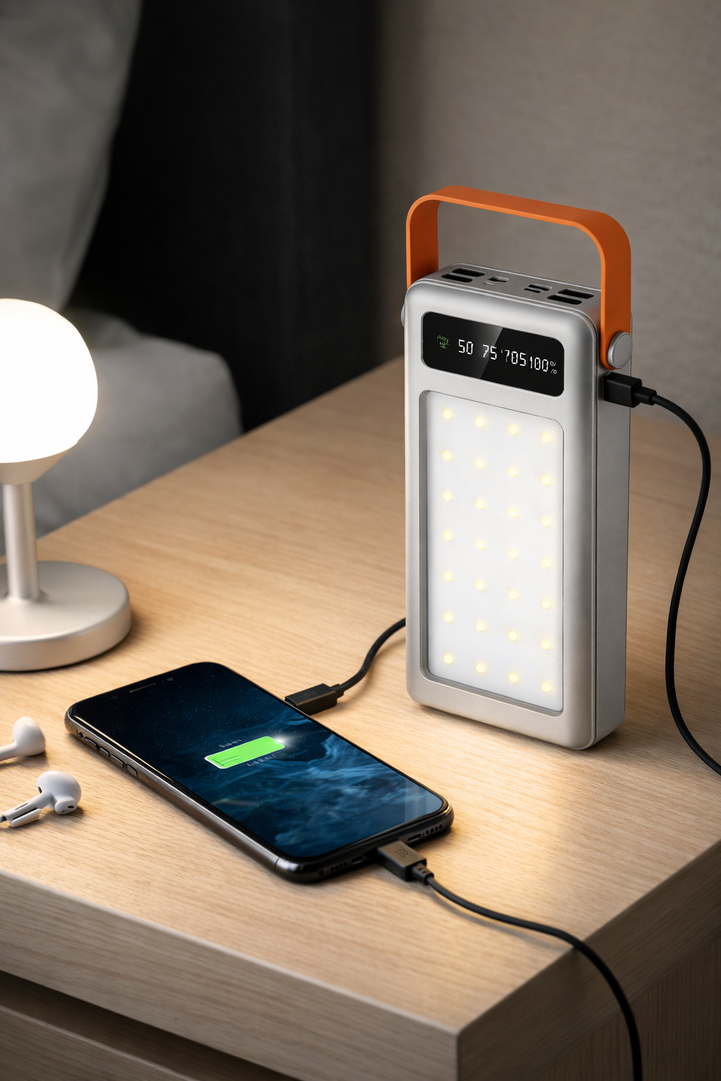 Повербанк 100000 mAh JS-658 для поїздок і роботи ∙ Зовнішній акумулятор JS-658 з LED-фонариком - мініатюра 7