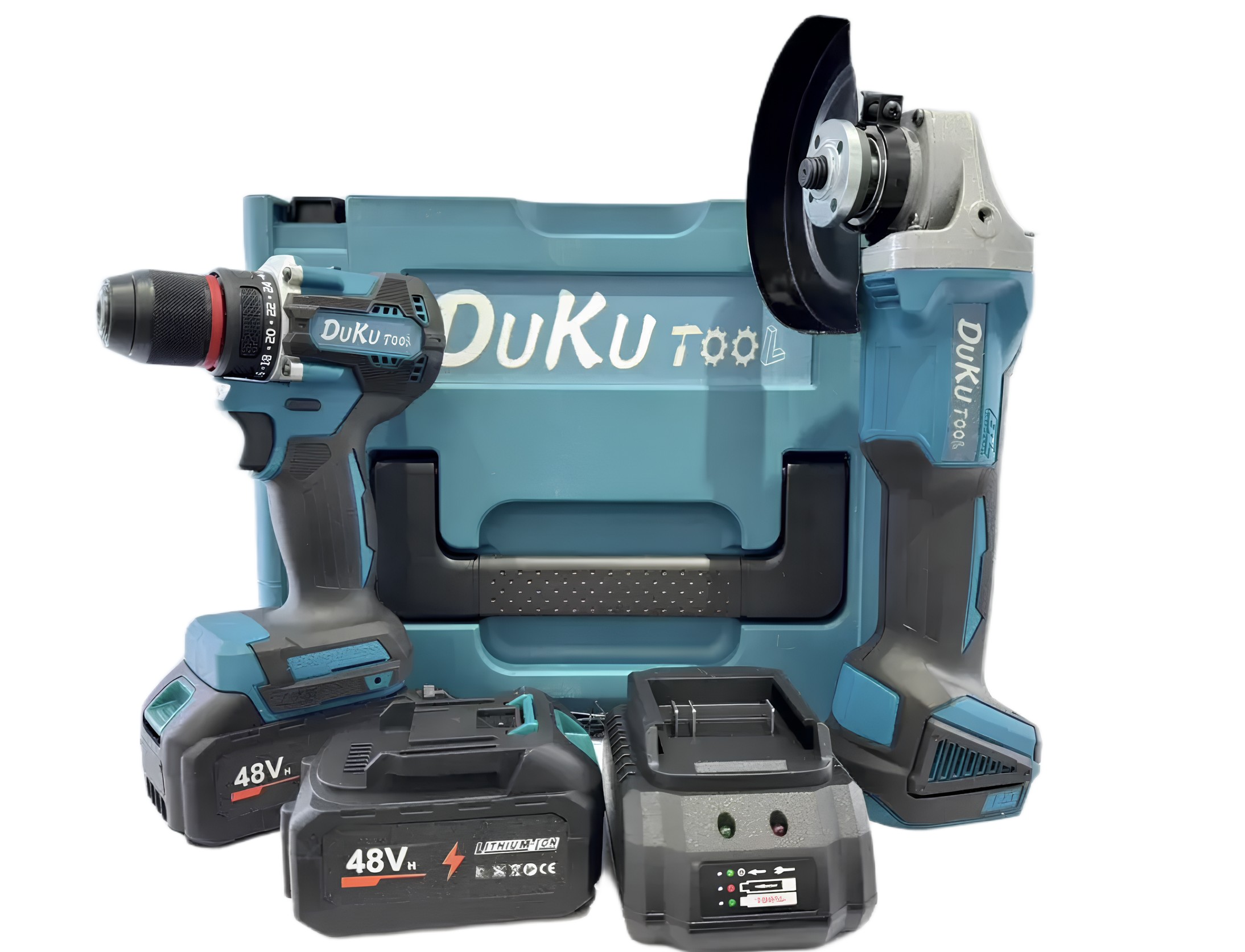 Набір акумуляторного інструменту LY- 0217 ∙ Комплект LY- 0217 2в1 ударний шуруповерт і болгарка