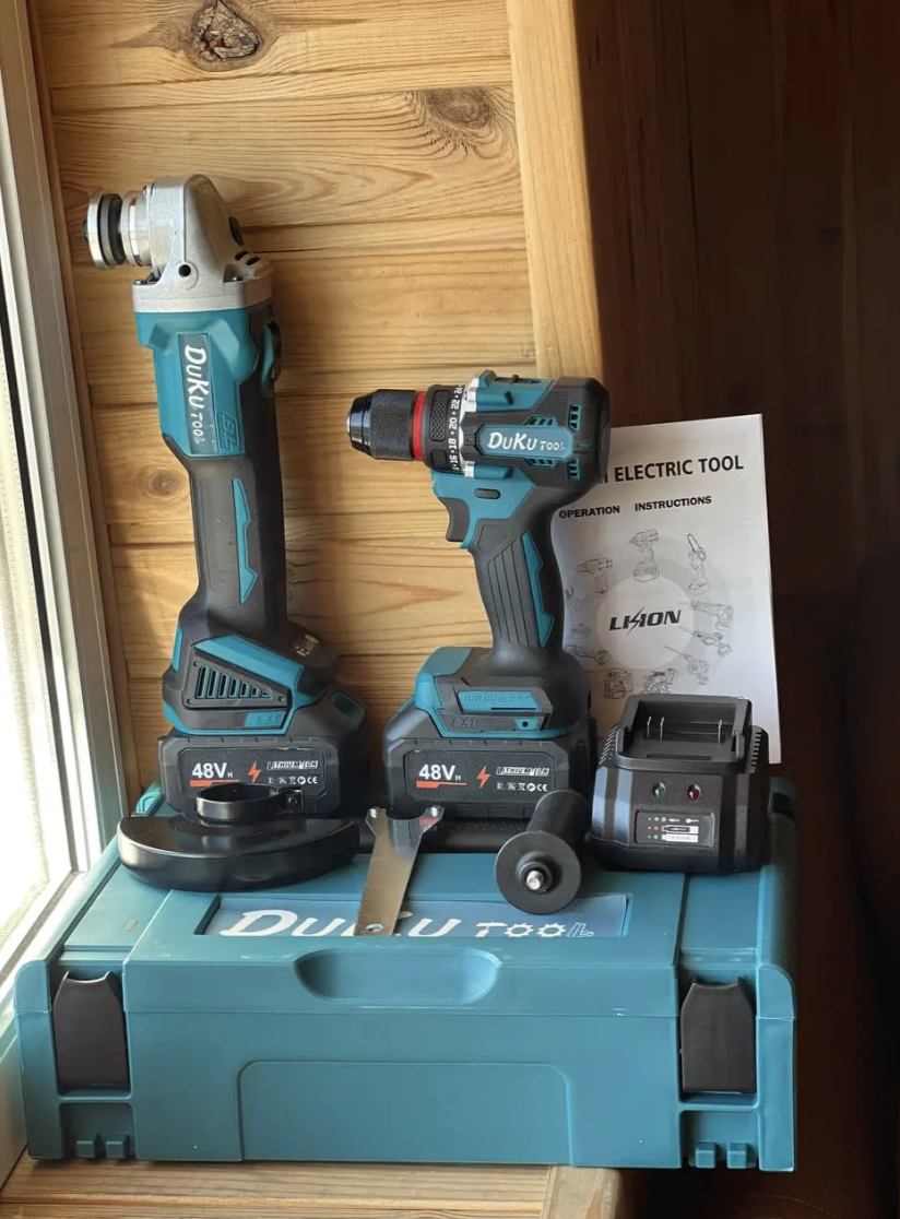 Набір акумуляторного інструменту LY- 0217 ∙ Комплект LY- 0217 2в1 ударний шуруповерт і болгарка - мініатюра 4