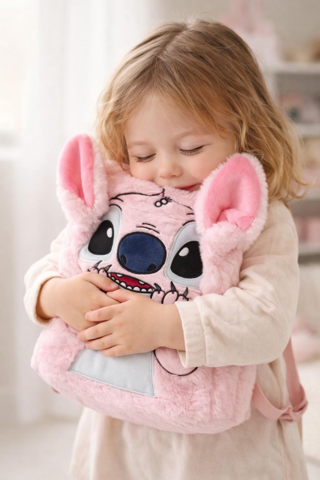 М'який дитячий рюкзак Stitch з вушками для прогулянок і садка - мініатюра 3