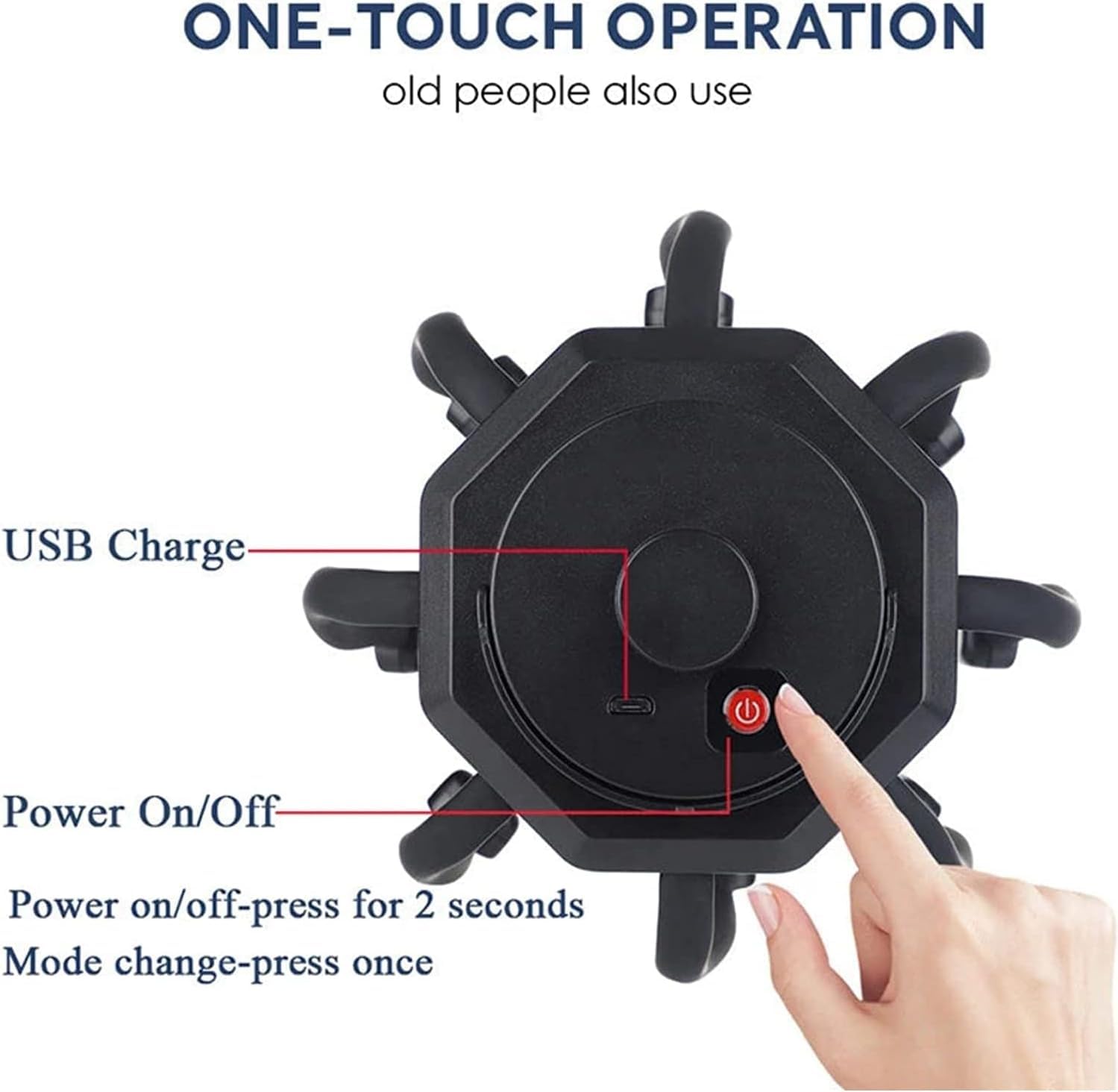 Масажер для голови Восьминіг з вібрацією і USB-зарядкою - мініатюра 7