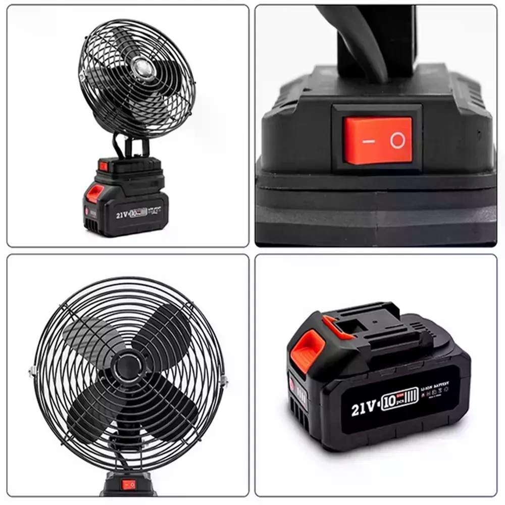 Акумуляторний вентилятор Lithium Electric Fan 48V чорний - мініатюра 9