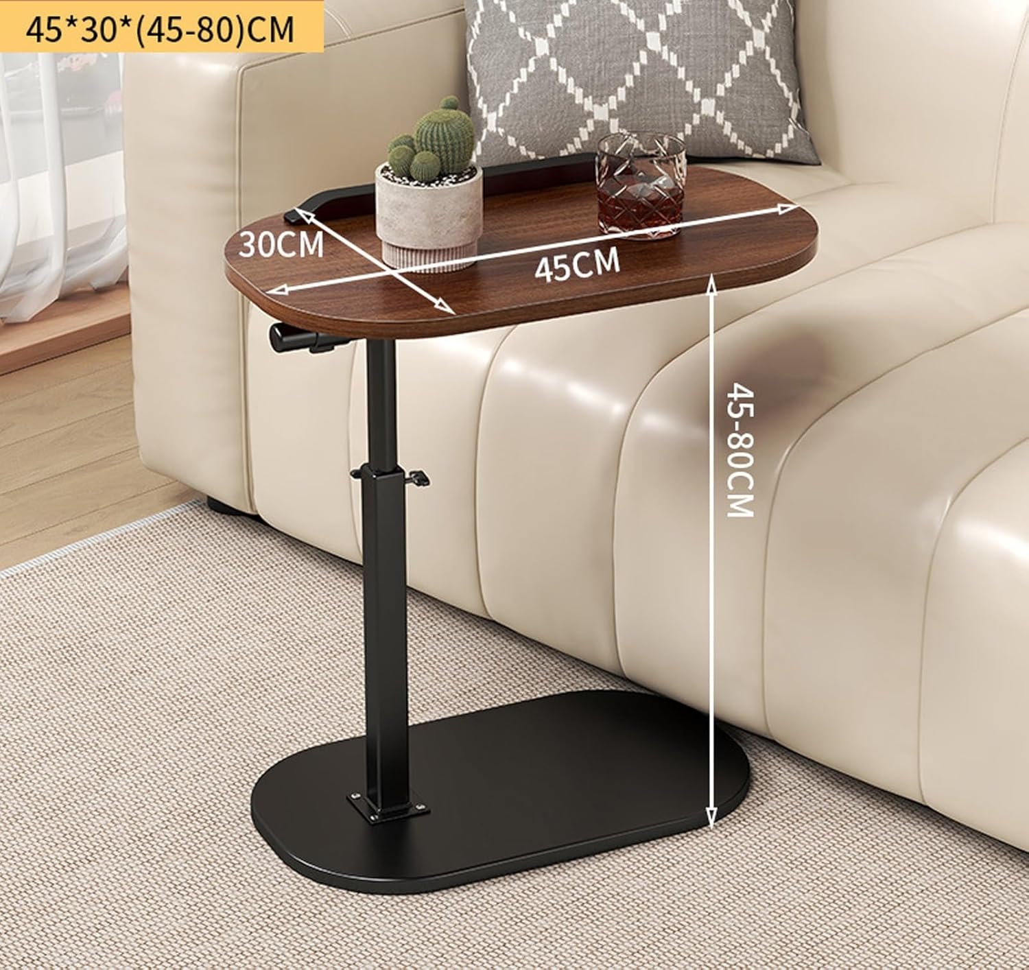 Наддиванний овальний журнальний столик 64201 із регулюванням висоти приліжковий - мініатюра 3