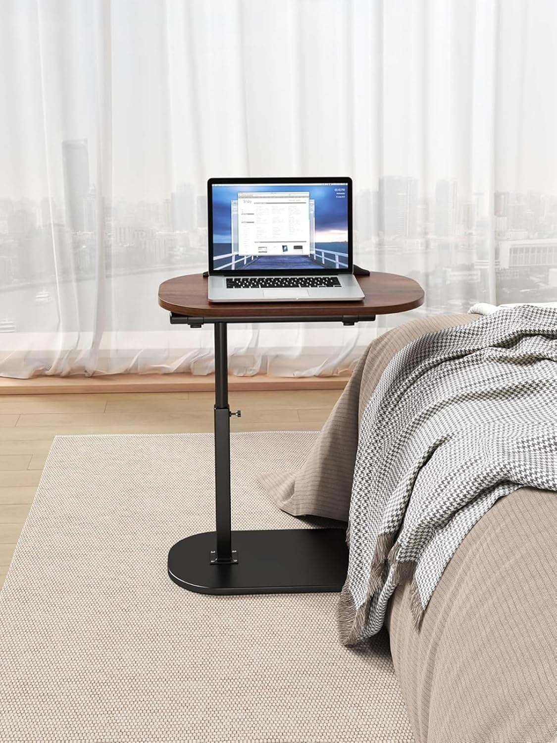 Наддиванний овальний журнальний столик 64201 із регулюванням висоти приліжковий - мініатюра 5