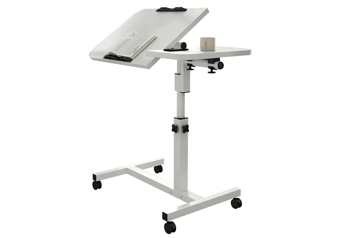 Універсальний наддиванний на колісах столик 64200 — мобільність і комфорт в одному ∙ Стол наддиванний на колісах з подвійною стільницею T01 - мініатюра 2