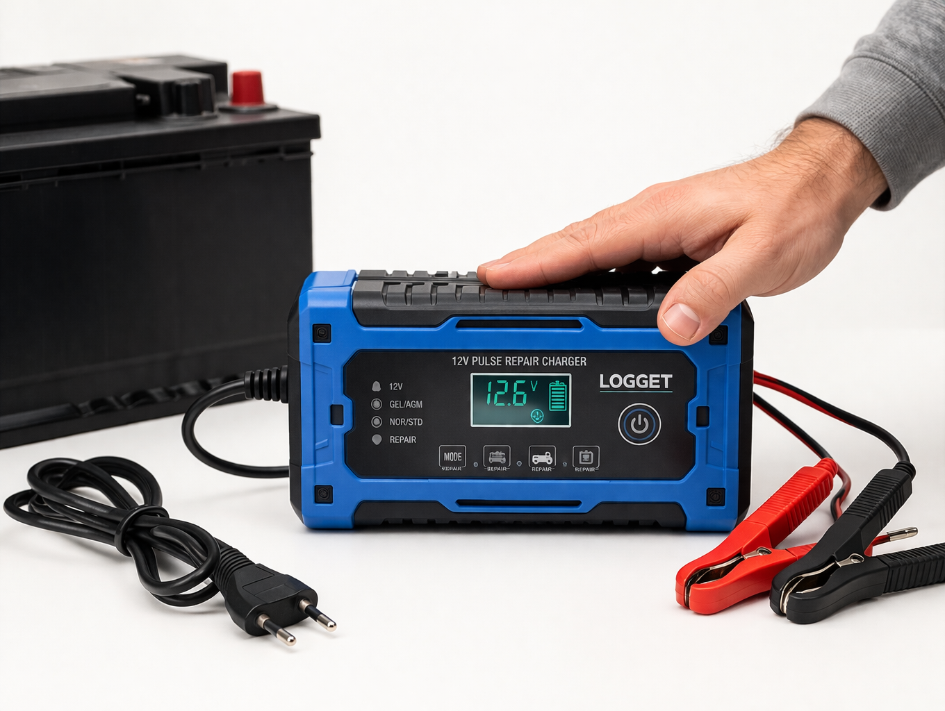 Зарядний пристрій 12V 10A для автомобільного акумулятора - мініатюра 7