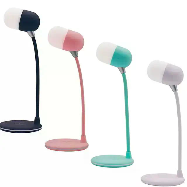 Настільна LED-лампа MD-088 з бездротовою зарядкою, Bluetooth-колонкою та динаміком - мініатюра 1