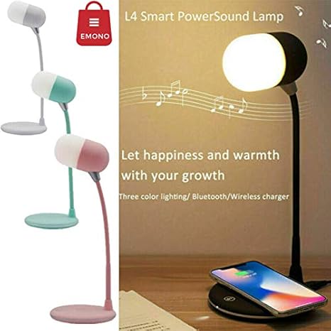 Настільна LED-лампа MD-088 з бездротовою зарядкою, Bluetooth-колонкою та динаміком - мініатюра 4