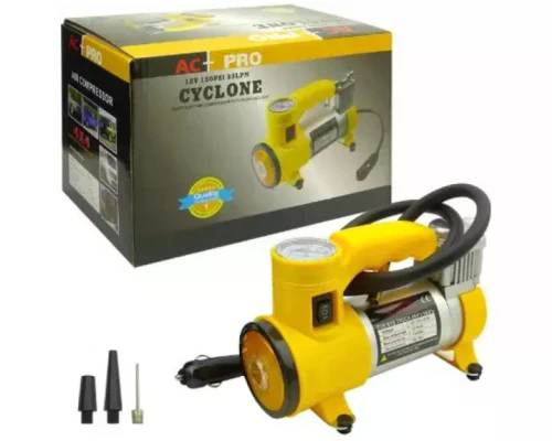 Автомобільний компресор 12V 150 PSI 35 LPM Cyclone Air Compressor • Портативний компресор для підкачки шин авто, мотоцикла та велосипеда