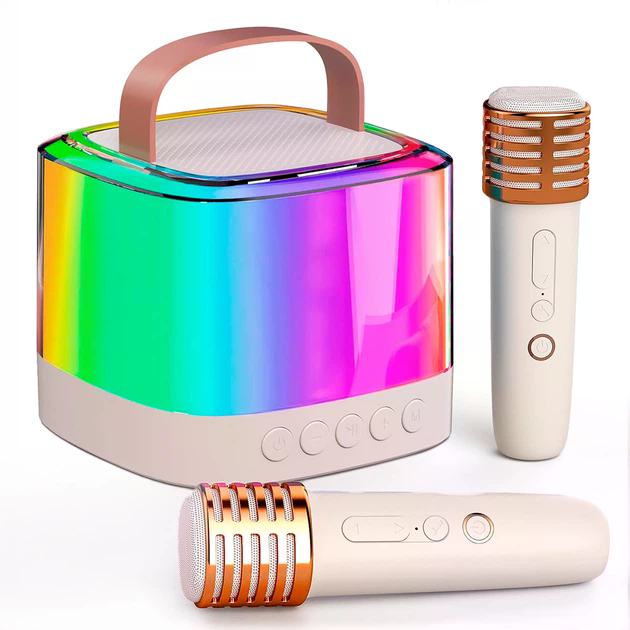 Міні караоке колонка T7 з 2 бездротовими мікрофонами - мініатюра 2