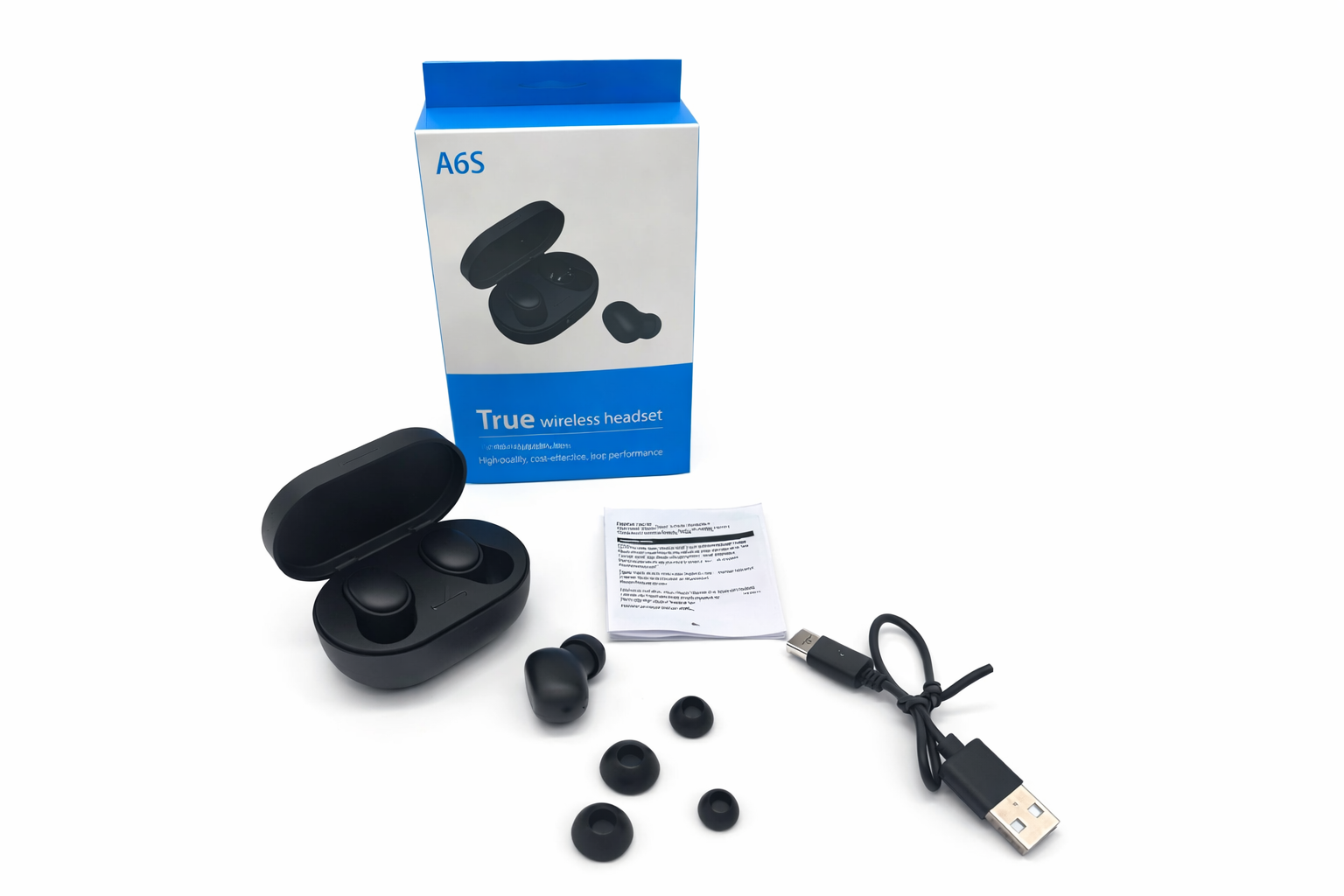 TWS навушники A6S із зарядним кейсом для музики і дзвінків - мініатюра 2