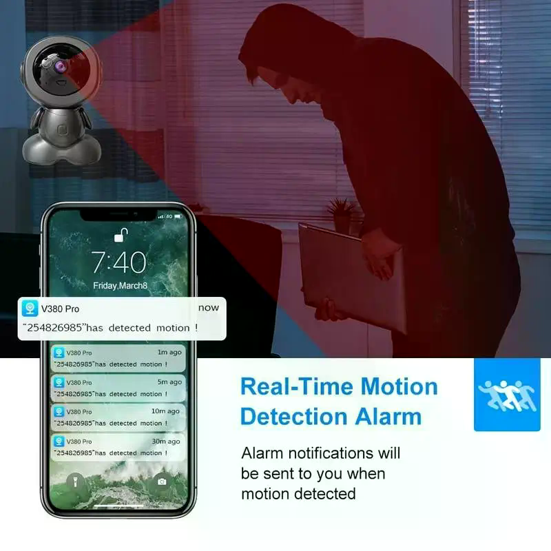 Поворотна IP WiFi камера Q1 з нічним баченням - мініатюра 3