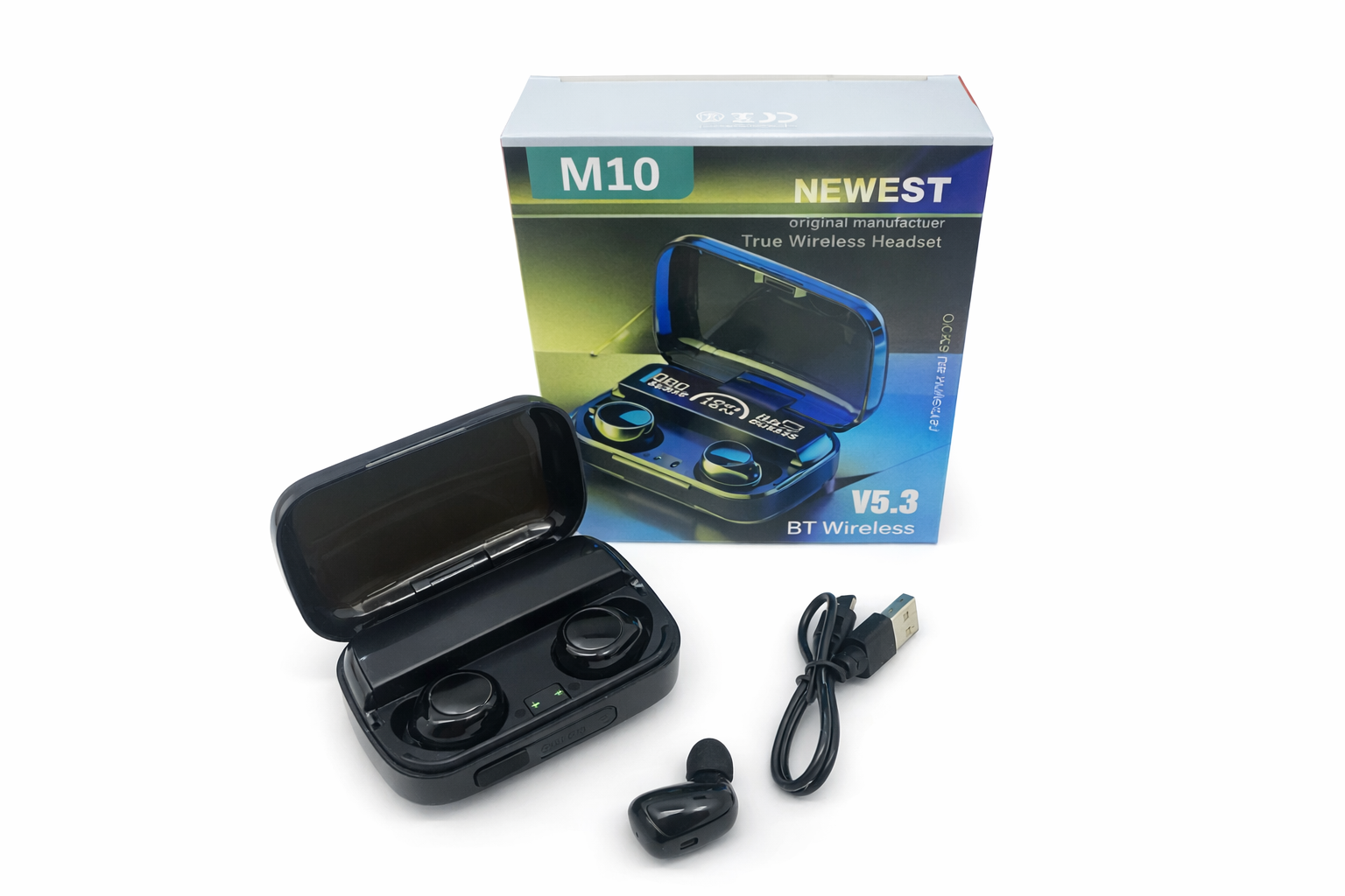 Бездротові навушники M10 TWS з мікрофоном • Bluetooth вкладиші для Android та iOS у зарядному кейсі для музики, дзвінків і щоденного використання