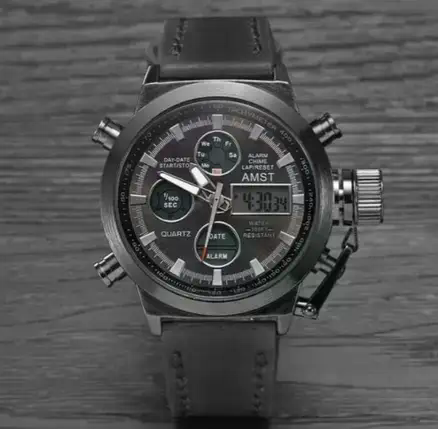 Чоловічий годинник AMST Watch чорний для щоденного стилю - мініатюра 6