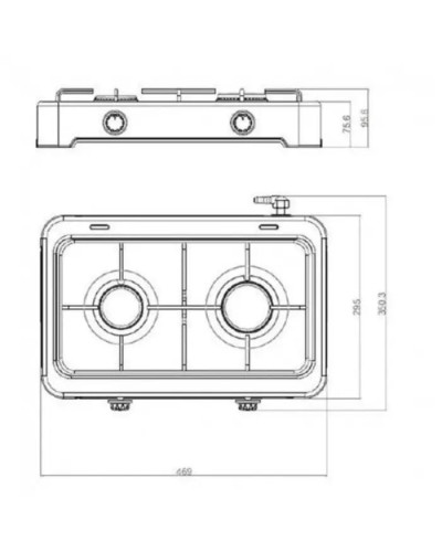 Газова настільна плита YUCEL O-200-LPG-BLACK на 2 конфорки - мініатюра 3