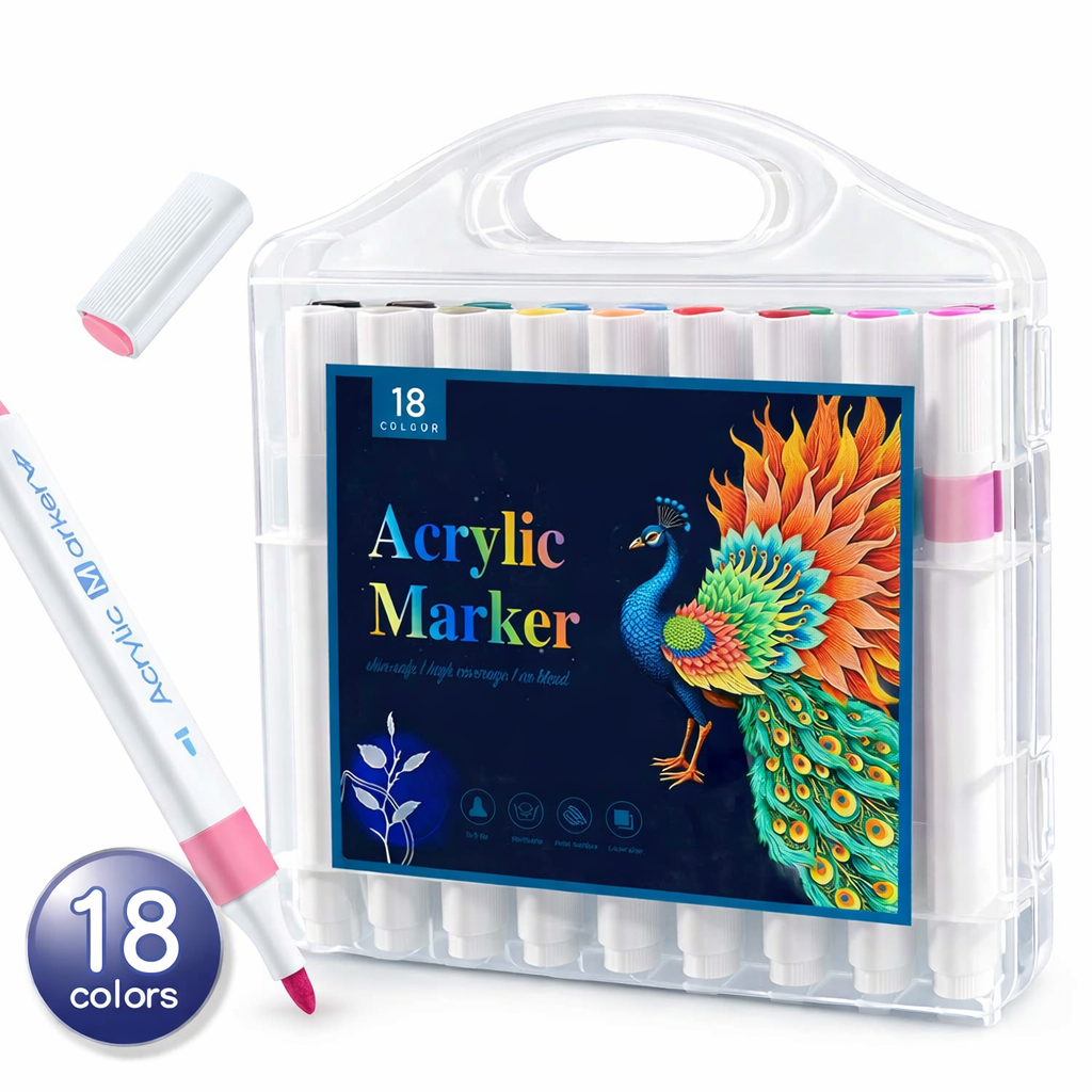 Набір акрилових маркерів MAP-02 • Маркери для малювання, декору, творчості та розпису по різних поверхнях