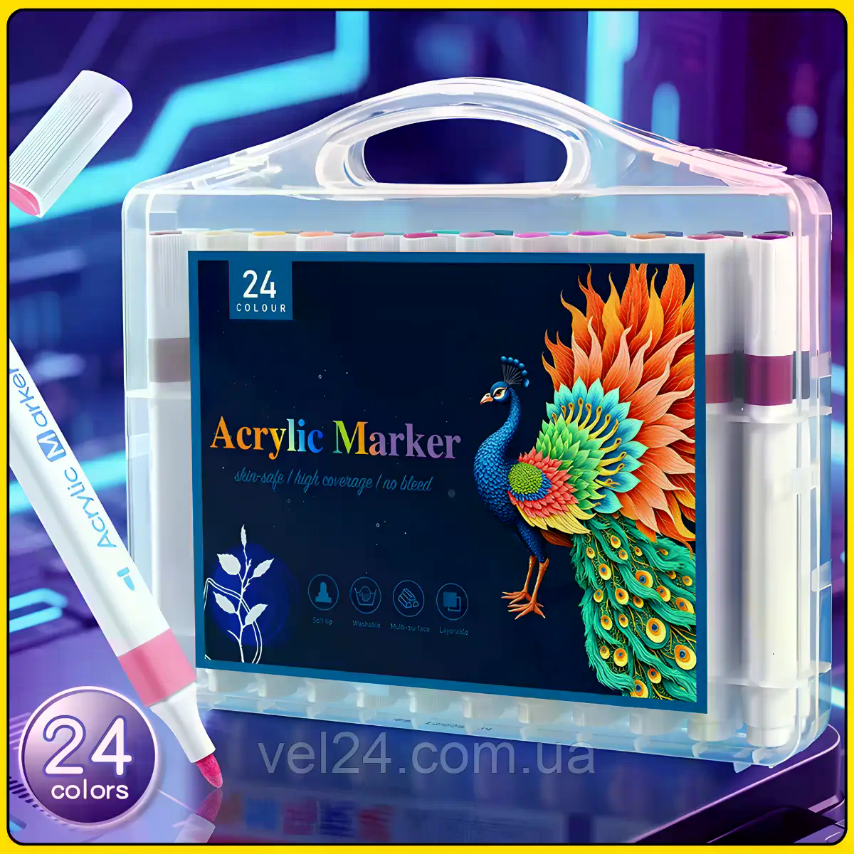 Набір акрилових маркерів MAP-03 для малювання, декору і творчих ідей - мініатюра 2