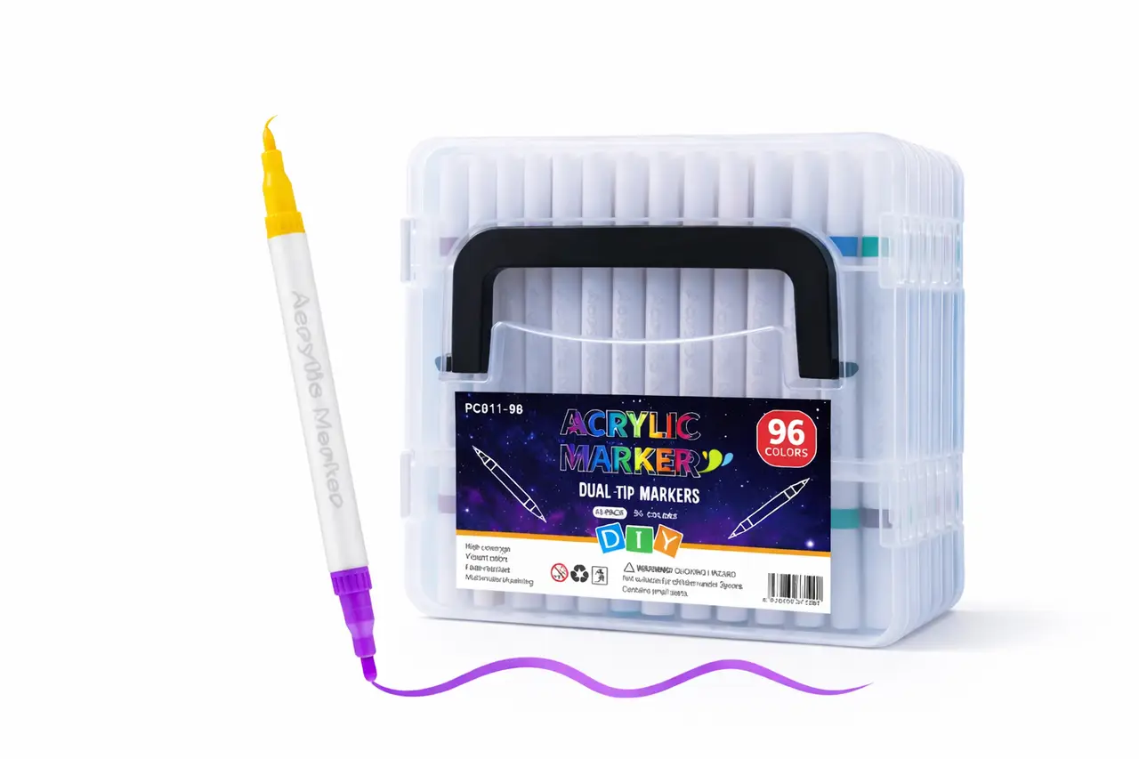 Набір акрилових маркерів MAP-07 • Маркери для малювання, декору, творчості та розпису по різних поверхнях 48 шт-96 цв