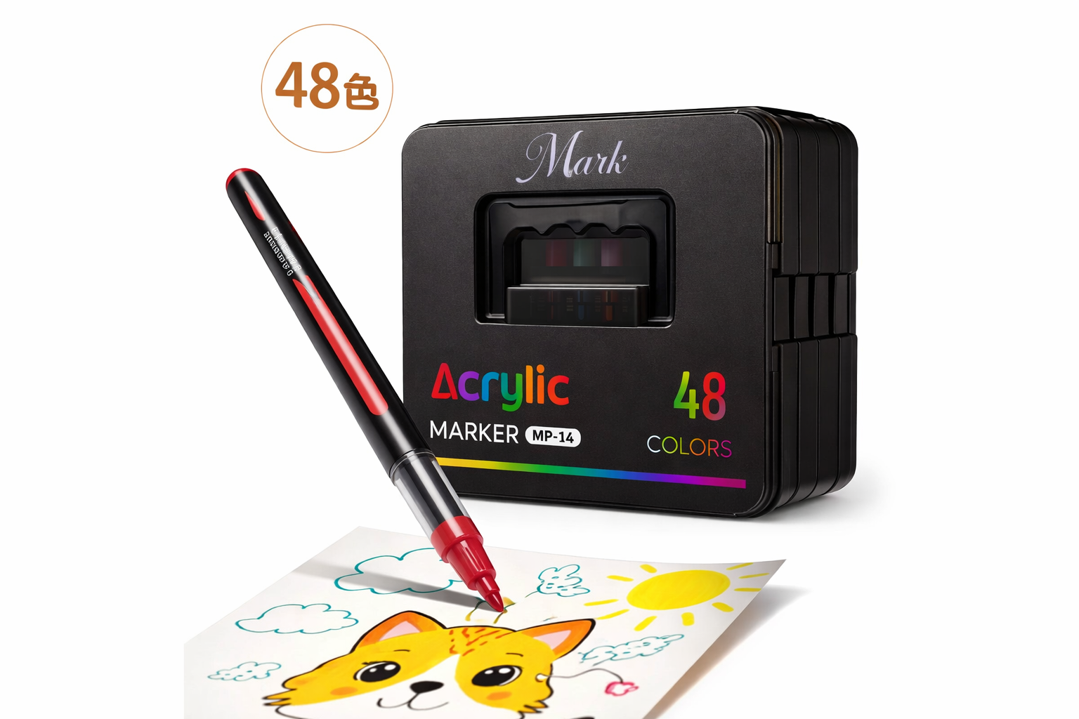 Набір акрилово-акварельних маркерів Acrylic MAP-14 • Маркери для малювання, творчості, скетчингу та декоративного розпису 48 шт