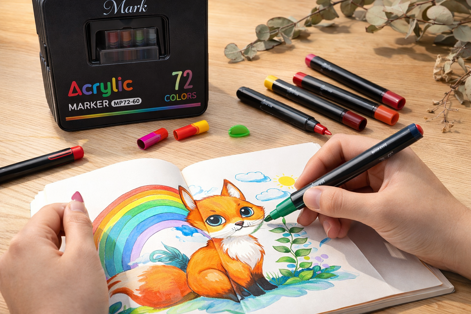 Набір акрилово-акварельних маркерів Acrylic MAP-16 - мініатюра 4