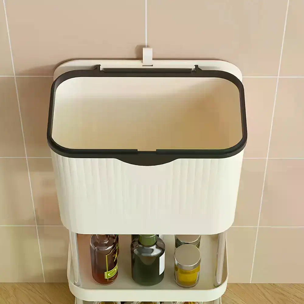 Кухонний візок з урною і полицями для порядку на кухні та в коморі - мініатюра 4