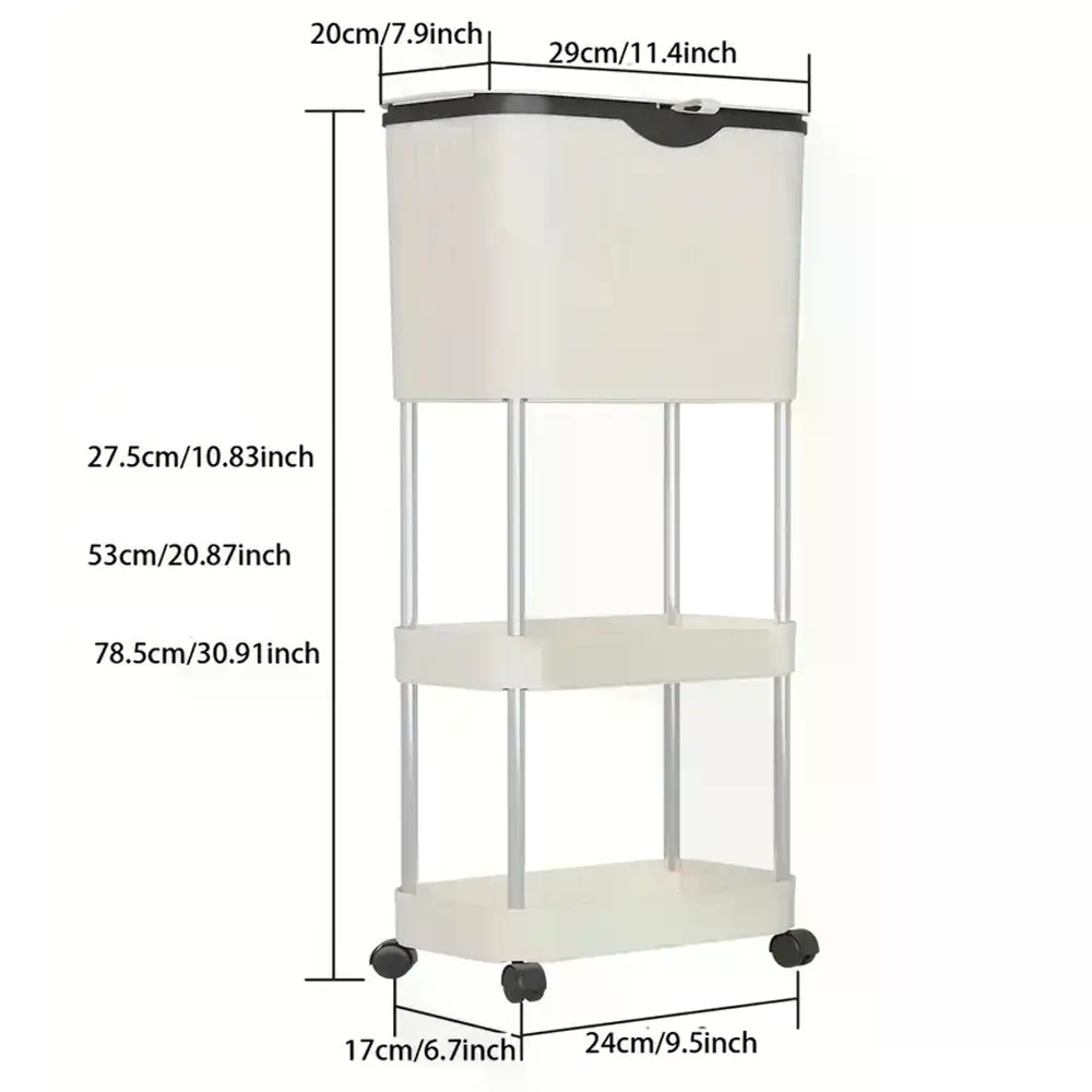 Кухонний візок з урною і полицями для порядку на кухні та в коморі - мініатюра 8