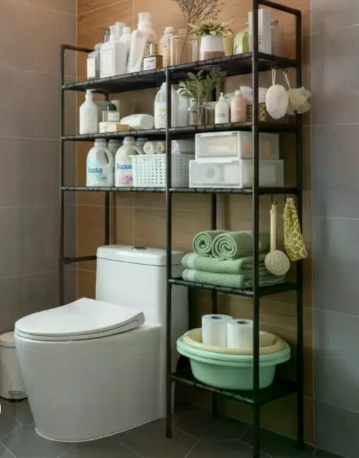 Стелаж-органайзер над унітазом для зберігання у ванній кімнаті - мініатюра 5