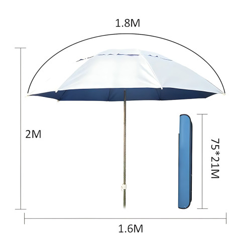 Рибальська парасолька DYS 1,8 м з нахилом і УФ-захистом - мініатюра 4