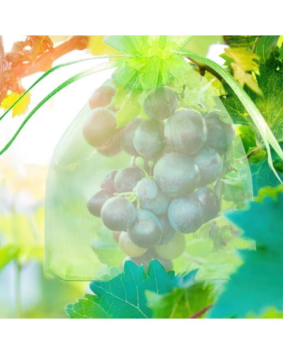 Мішечки-сітки з органзи для захисту винограду KAR124 30×20 см зелені - мініатюра 6
