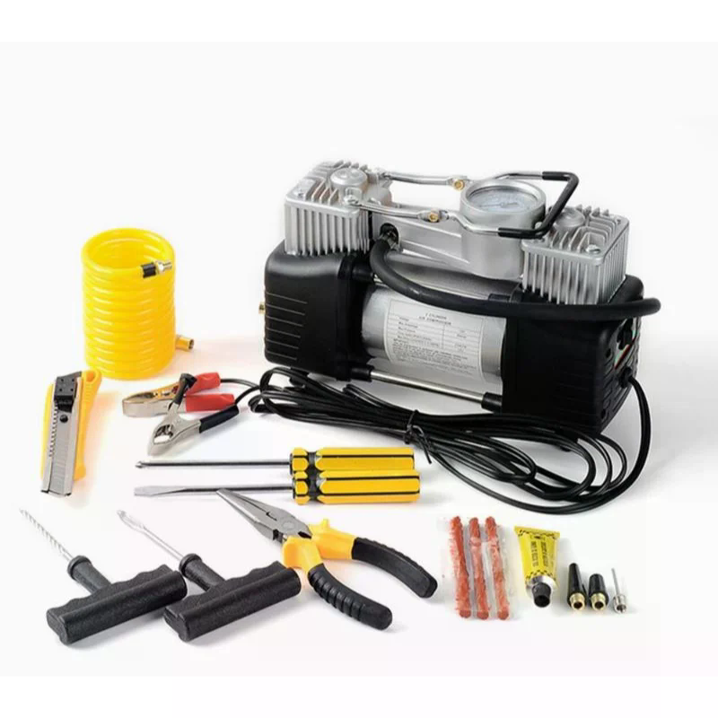 Автокомпресор MA608 12V у кейсі з манометром і ремкомплектом - мініатюра 2