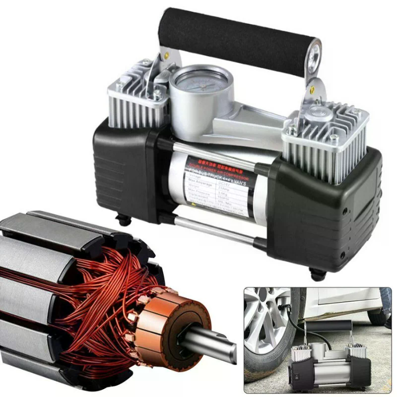 Автокомпресор MA608 12V у кейсі з манометром і ремкомплектом - мініатюра 10