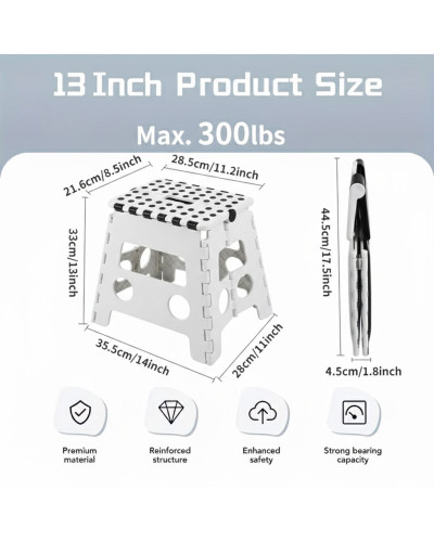 Складний табурет KAR86 33 см, білий - мініатюра 2