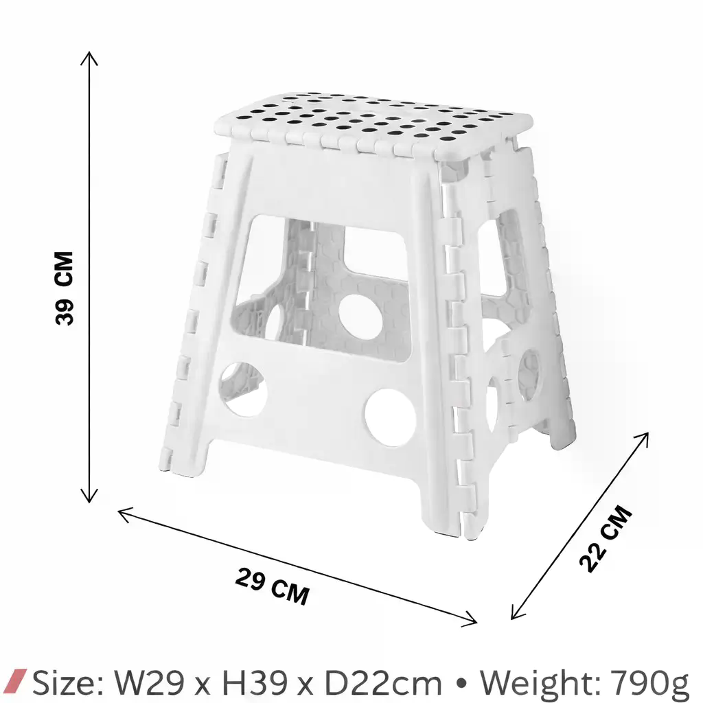 Складний табурет KAR86 33 см, білий - мініатюра 4
