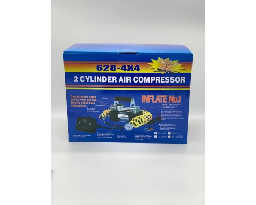 Двопоршневий автокомпресор 628-4x4 12V з манометром - мініатюра 3