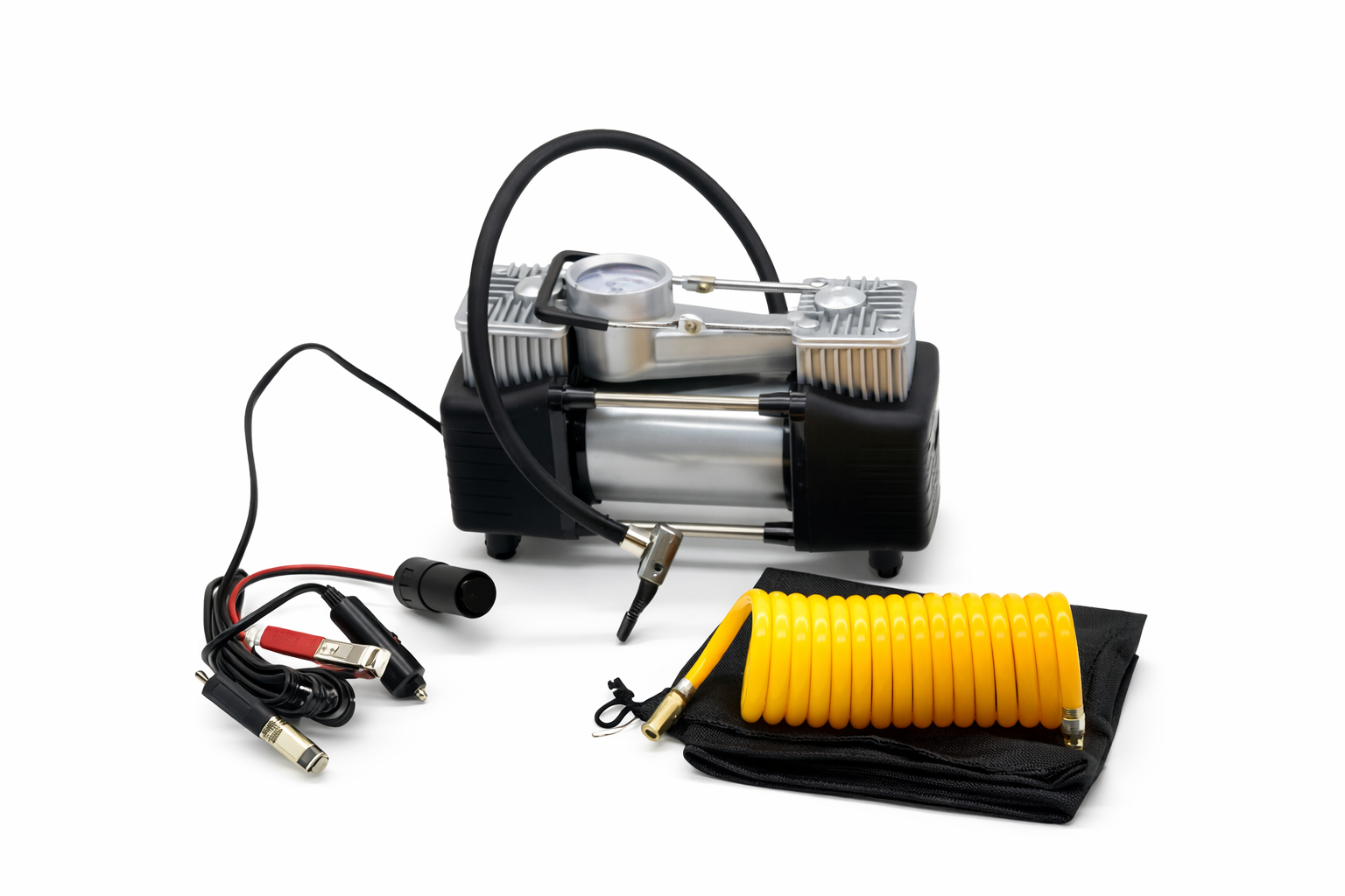 Двопоршневий автокомпресор 628-4x4 12V з манометром - мініатюра 8