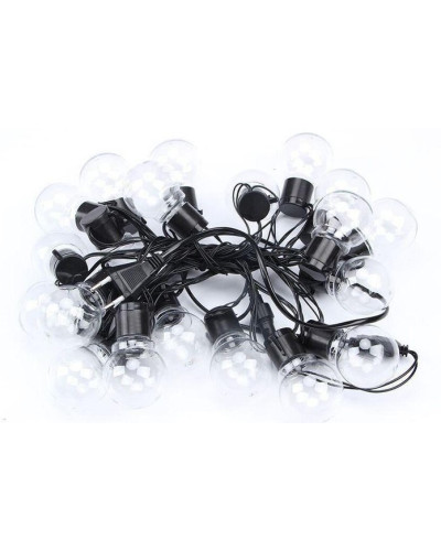 Світлодіодна гірлянда 10 метрів 20 LED MA716 • Вулична декоративна гірлянда статичного світіння з живленням 220В і сонячною панеллю для саду, двору та тераси