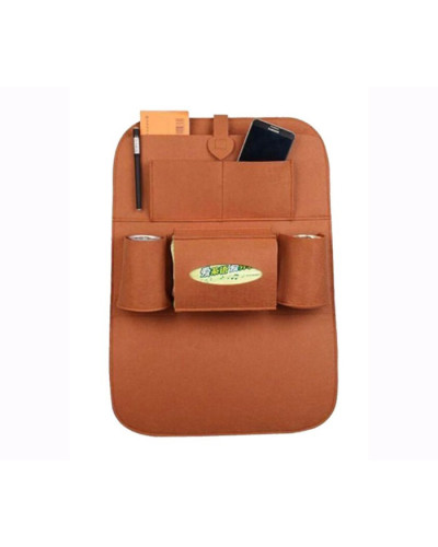 Органайзер в авто на спинку водійського сидіння KAR85 45×56 см, 5 відділень, коричневий • Автомобільний органайзер-накидка для зберігання речей та аксесуарів