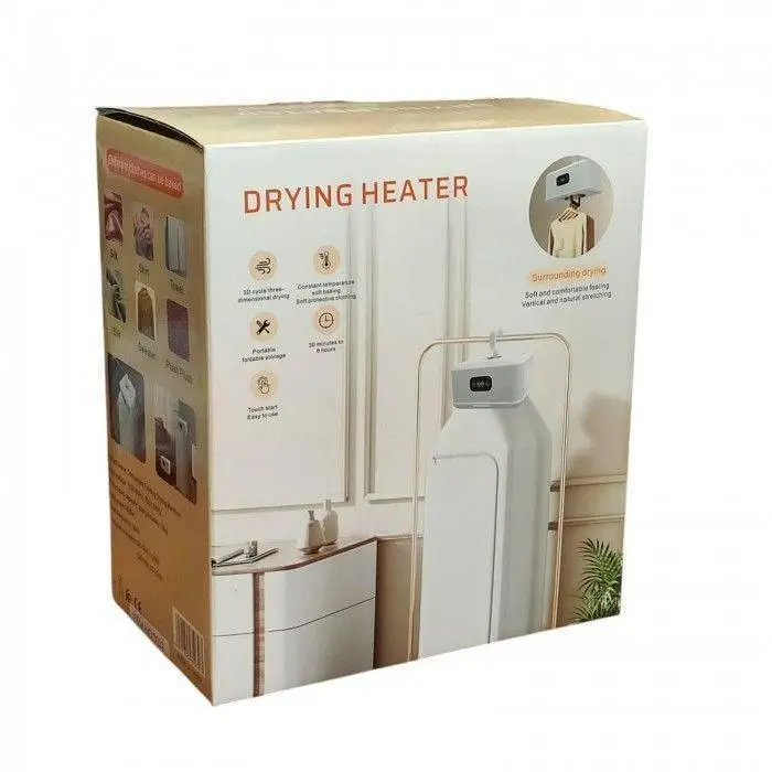 Портативна електросушарка для одягу з таймером і чохлом для дому та подорожей - мініатюра 9