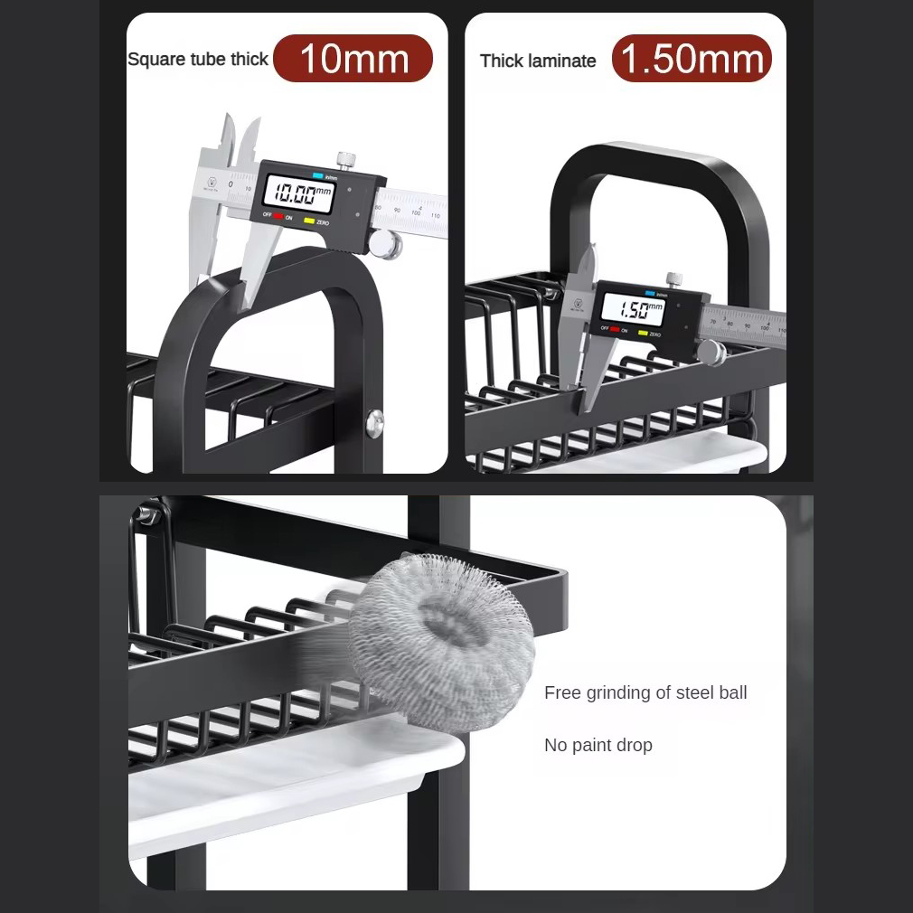 Двоярусна сушарка для посуду LY-620 з нержавіючої сталі для кухонної стільниці - мініатюра 5