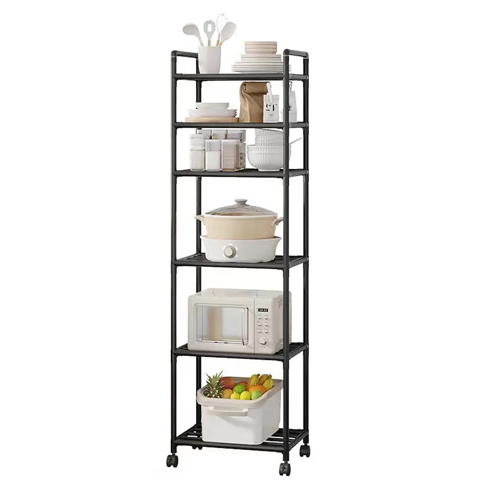 Багатофункціональна полиця на 6 ярусів для кухні • Стелаж-етажерка на колесах 6 рівнів 170х42х32 см