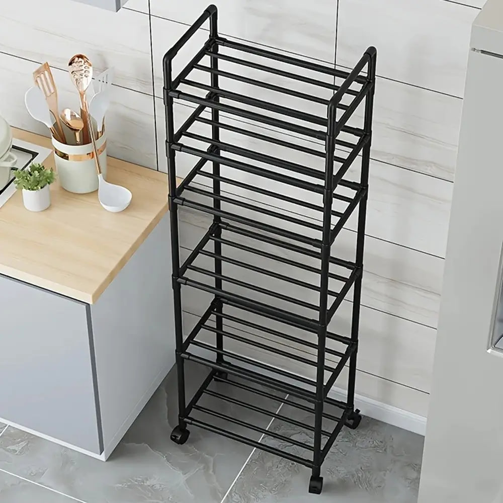 Стелаж-етажерка на колесах 6 ярусів 170 x 42 x 32 см для кухні та дому - мініатюра 8