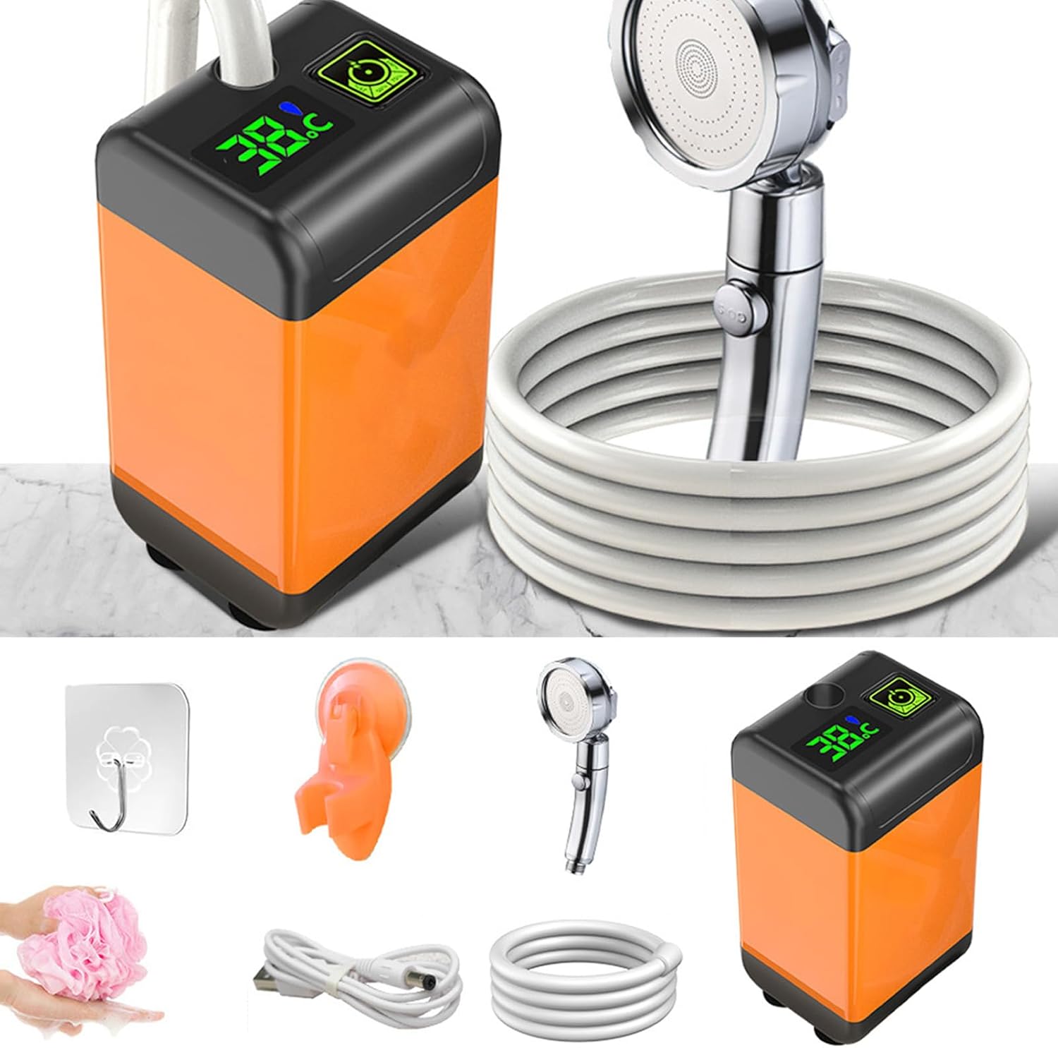 Душ Портативный Outdoor Shower 1402 ∙ Портативний похідний душ з акумулятором 7800 mAh